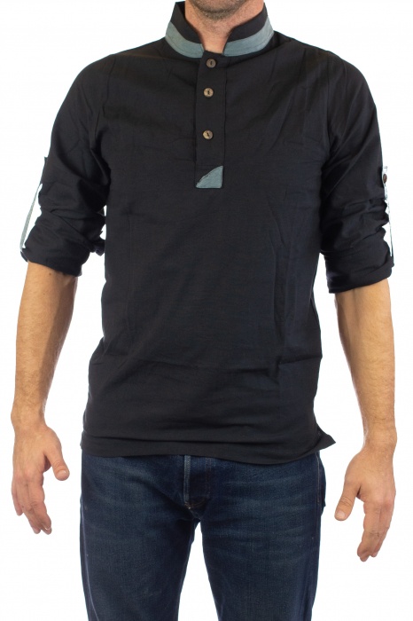 Camasa cu maneca lunga - Grey Collar - Negru [7]