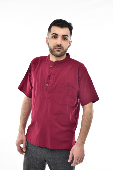 Camasa cu maneca scurta soft cotton - Albastru Prafuit [2]