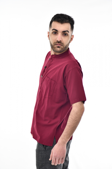 Camasa cu maneca scurta soft cotton - Albastru Prafuit [6]