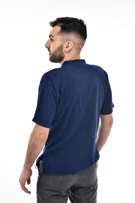Camasa cu maneca scurta soft cotton - Albastru Prafuit [4]