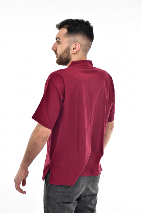 Camasa cu maneca scurta soft cotton - Albastru Prafuit [5]