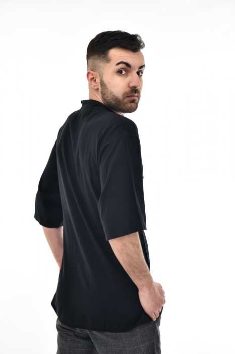 Camasa cu maneca scurta soft cotton - Albastru Prafuit [5]