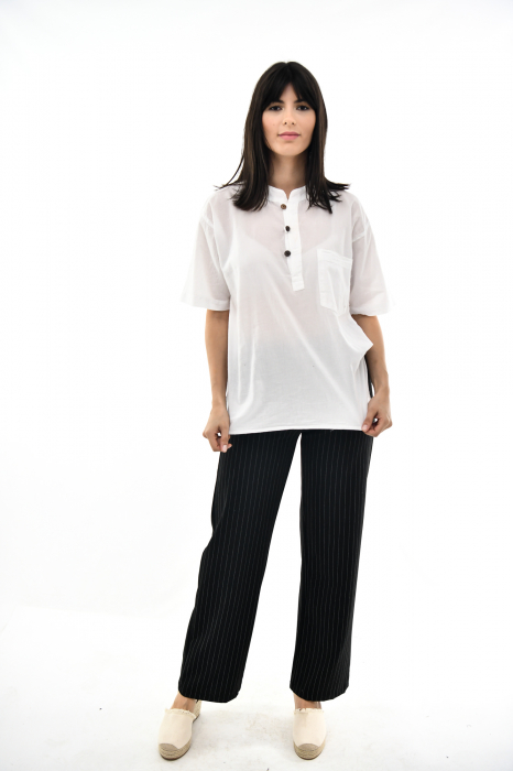 Camasa cu maneca scurta soft cotton - Albastru Prafuit [5]
