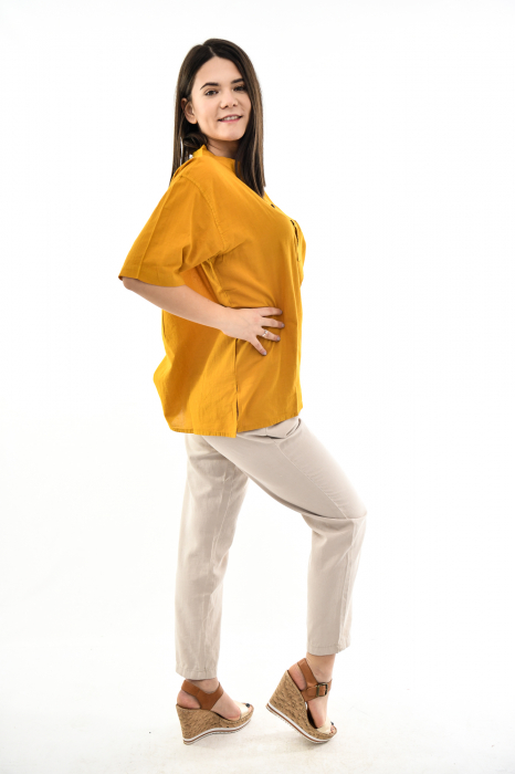 Camasa cu maneca scurta soft cotton - Albastru Prafuit [7]