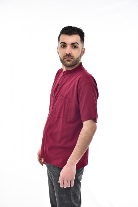 Camasa cu maneca scurta soft cotton - Albastru Prafuit [4]