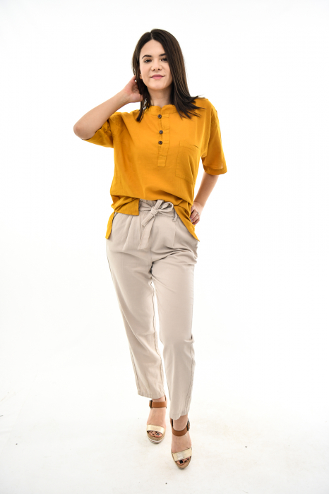 Camasa cu maneca scurta soft cotton - Albastru Prafuit [8]