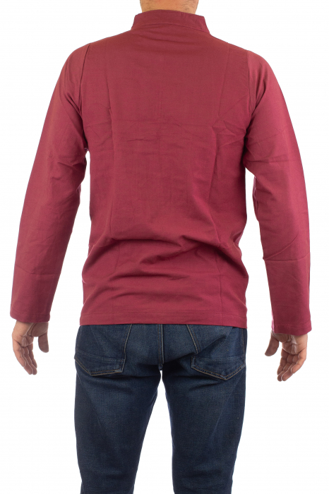 Camasa cu nod chinezesc - Chinese knot shirt - Visiniu [4]