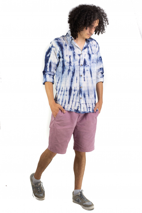 Camasa din bumbac cu maneca lunga - Tye Dye print - VERDE [5]