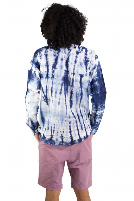 Camasa din bumbac cu maneca lunga - Tye Dye print - VERDE [7]