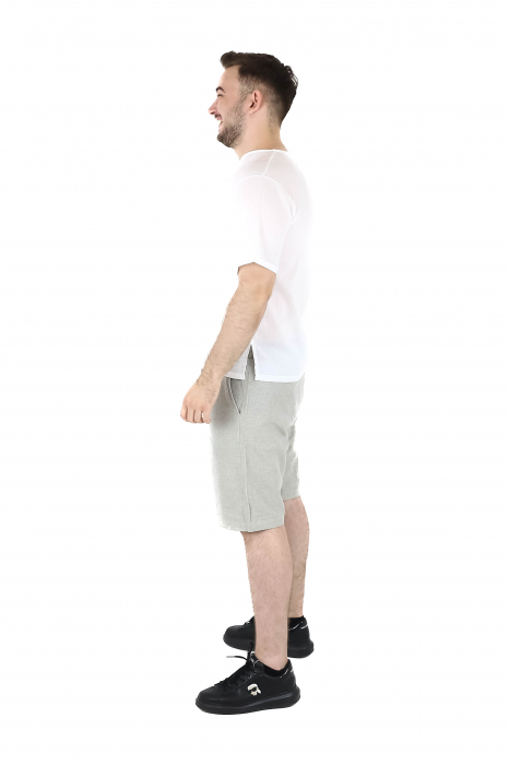Camasa regular fit cu maneca scurta si guler in V - Alb [3]