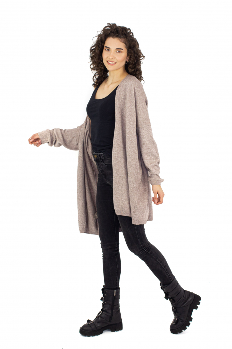 Cardigan basic intr-o culoare - Bej 21N41BX [3]