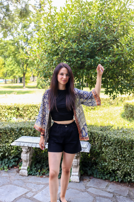 Cardigan din panza de bumbac cu maneca 3/4 - Model 6 [5]