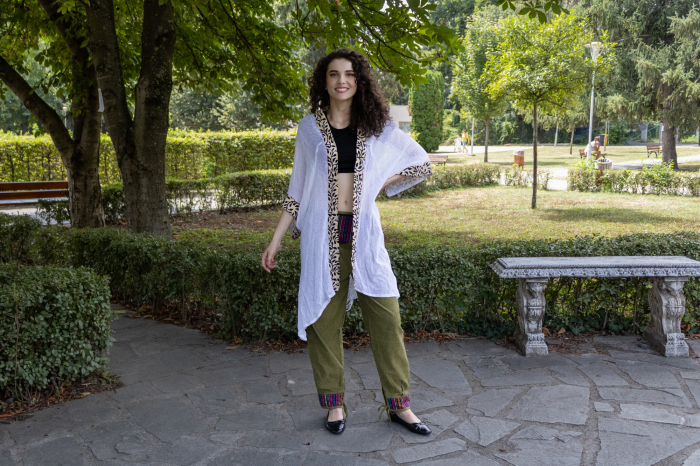 Cardigan din tricot tip plasa - Menta [1]