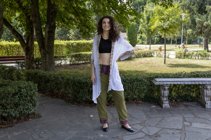 Cardigan din tricot tip plasa - Menta [2]
