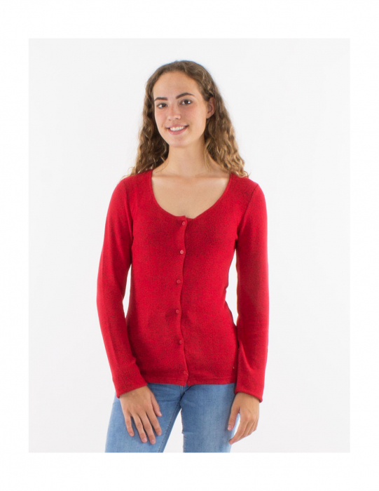 Cardigan tricot cu nasturi material pufos [2]