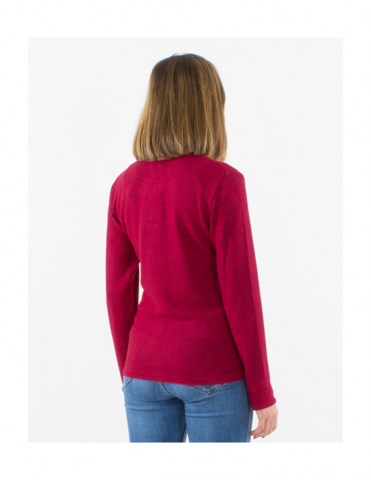Cardigan tricot cu nasturi material pufos - Fucsia [3]