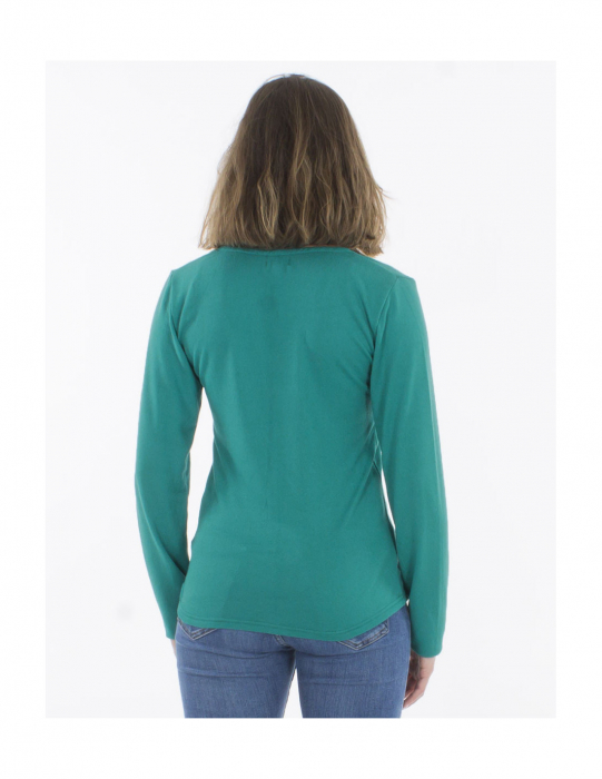 Cardigan tricot cu nasturi - Smarald [3]