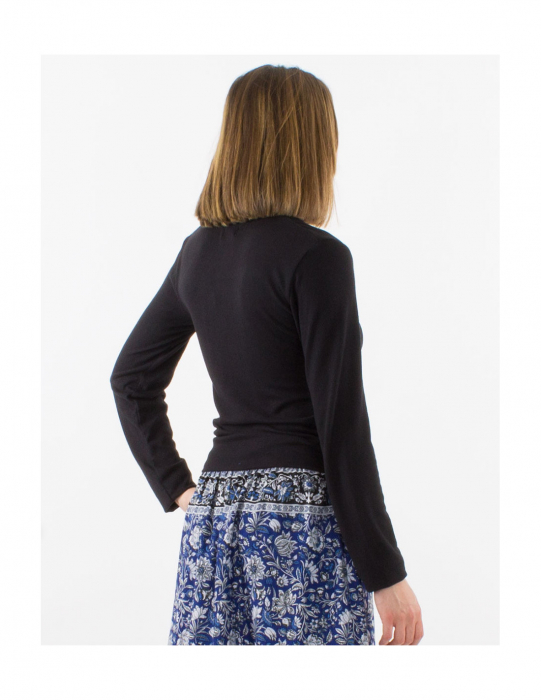 Cardigan tricot cu nasturi - Negru [3]
