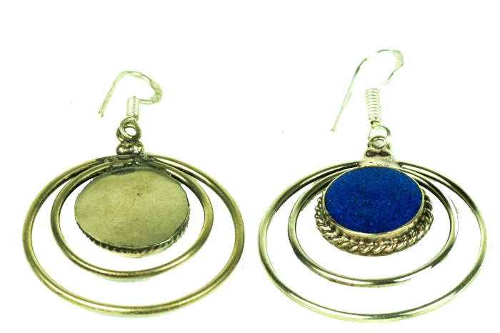 Cercei mari - Blue circle - E47 [2]