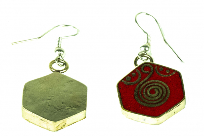 Cercei triunghi - Aztec spiral - E140 [2]