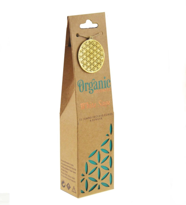 Conuri Parfumate  Organic Salvie Alba + suport ceramic – Song of India [2]