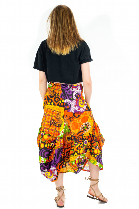 Fusta din bumbac cu buzunare - Motive abstracte [4]