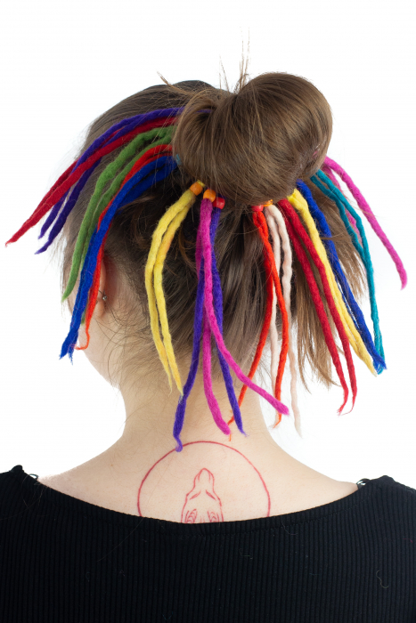 Dreaduri sintetice - Rainbow lung - felt longer hair gom [2]