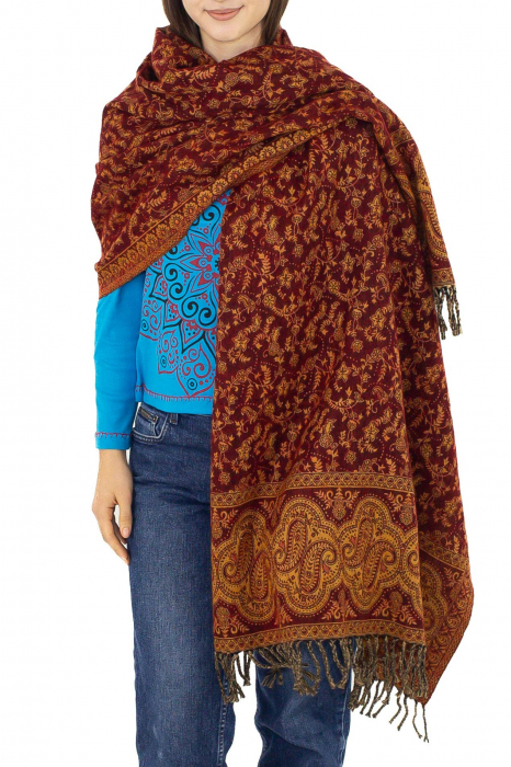 Esarfa tip sal cu print floral - Unicat 92x216 [3]