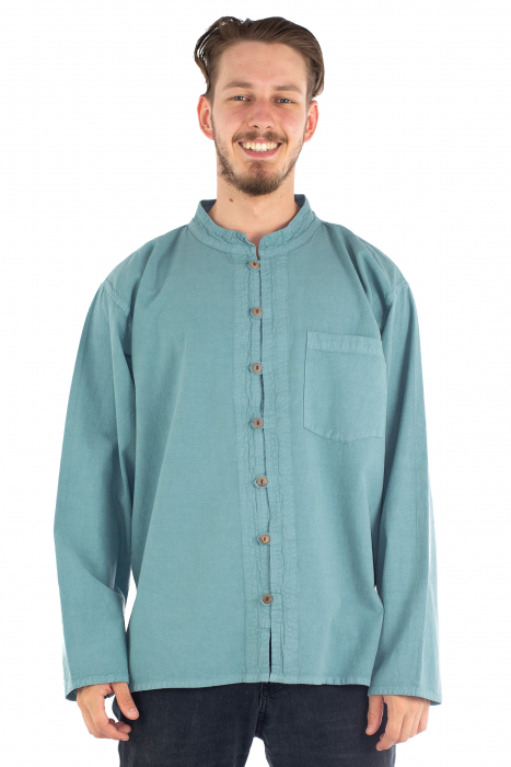 Camasa lejera cu maneca lunga - Albastru deschis [2]