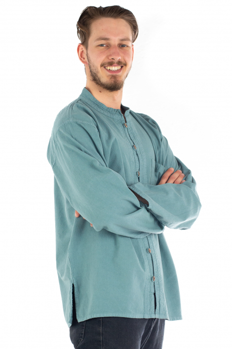 Camasa lejera cu maneca lunga - Albastru deschis [3]