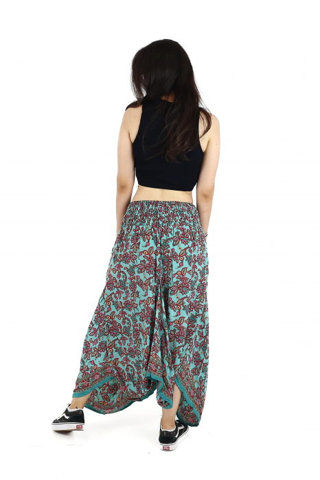 Fusta asimetrica din material fluid cu print floral - Model 60 [5]