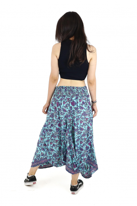 Fusta asimetrica din material fluid cu print floral - Model 61 [5]