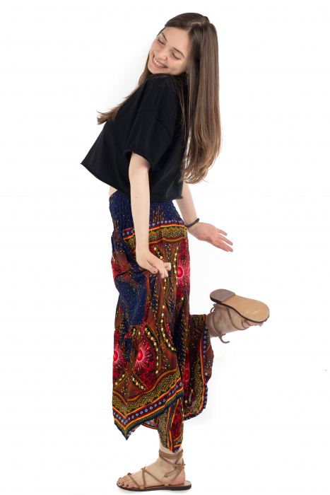 Fusta cu banda elastica si motive tip paun [3]