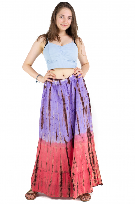 Fusta cu print Tie Dye - Mov [2]