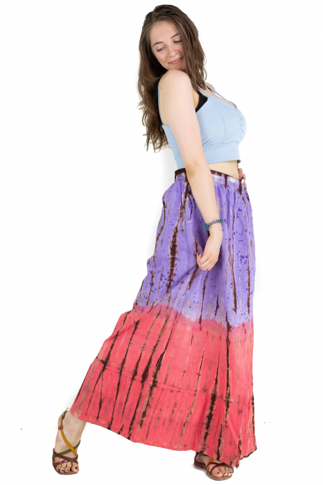 Fusta cu print Tie Dye - Mov [4]