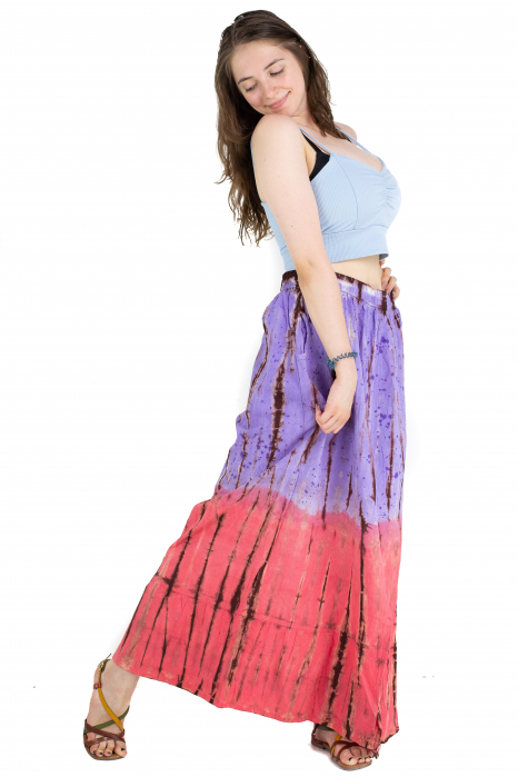 Fusta cu print Tie Dye - Mov [5]