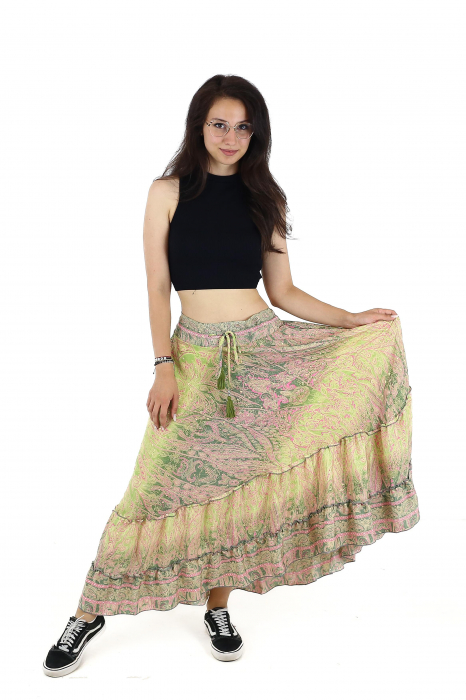 Fusta din material fluid cu volanase - Model 1 [5]