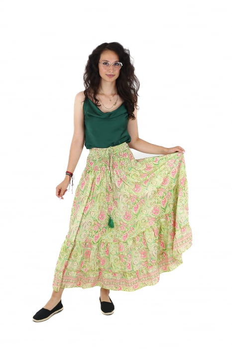Fusta lunga cu volanase si snur in talie - Model 1 [3]