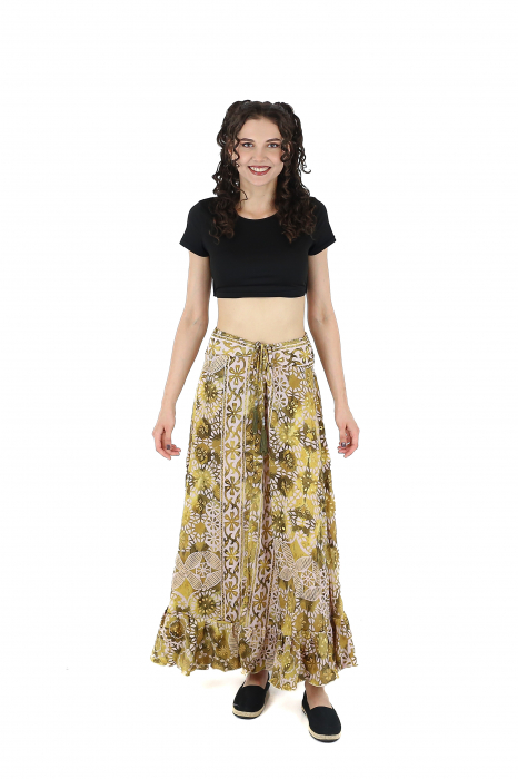 Fusta maxi cu crapatura in fata si snur in talie - Model 2 [2]