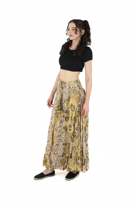 Fusta maxi cu crapatura in fata si snur in talie - Model 2 [4]