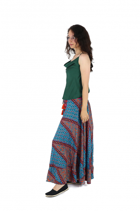 Fusta maxi cu crapatura in fata si snur in talie - Model 6 [3]