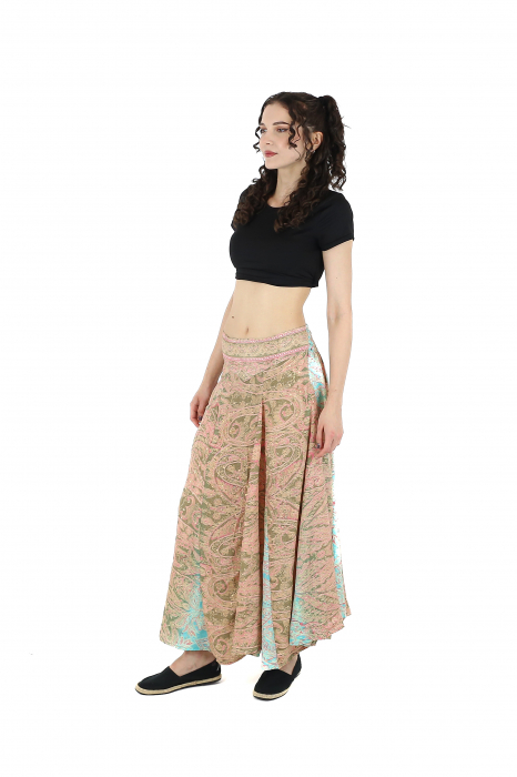 Fusta maxi cu pliuri si print oriental - Model 1 [4]