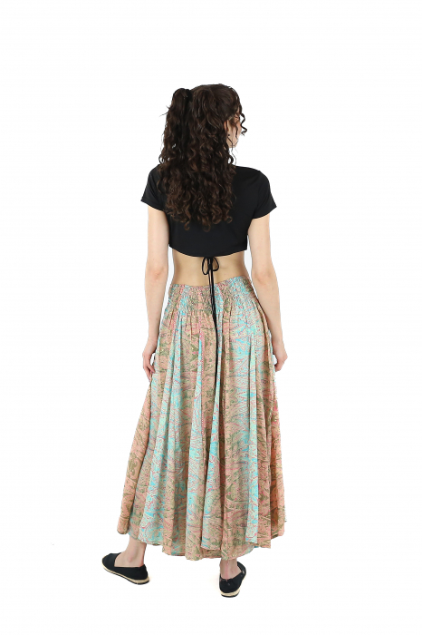 Fusta maxi cu pliuri si print oriental - Model 1 [5]