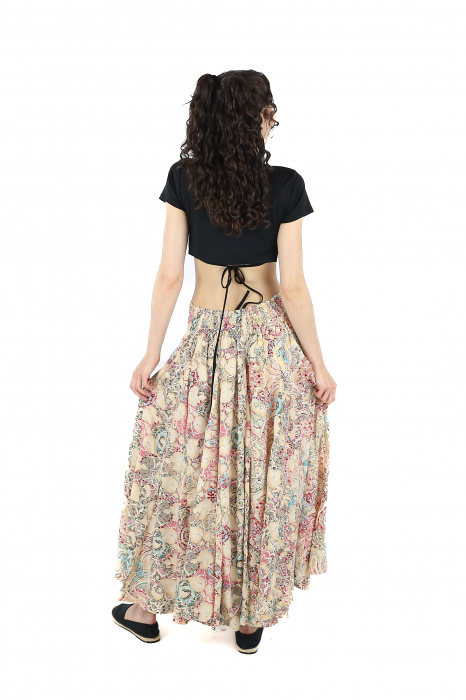 Fusta maxi cu pliuri si print oriental - Model 5 [4]