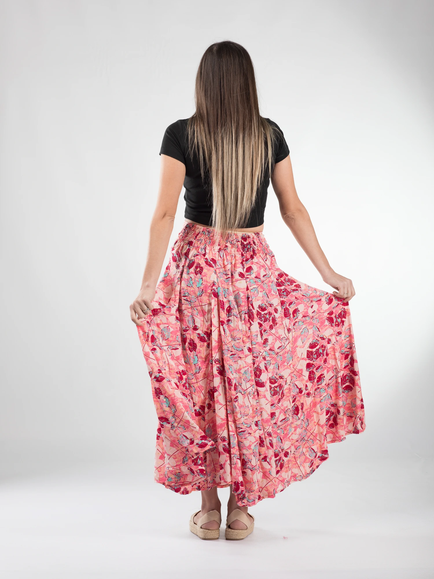 Fustă maxi cu pliuri și print oriental - Model 9 [6]