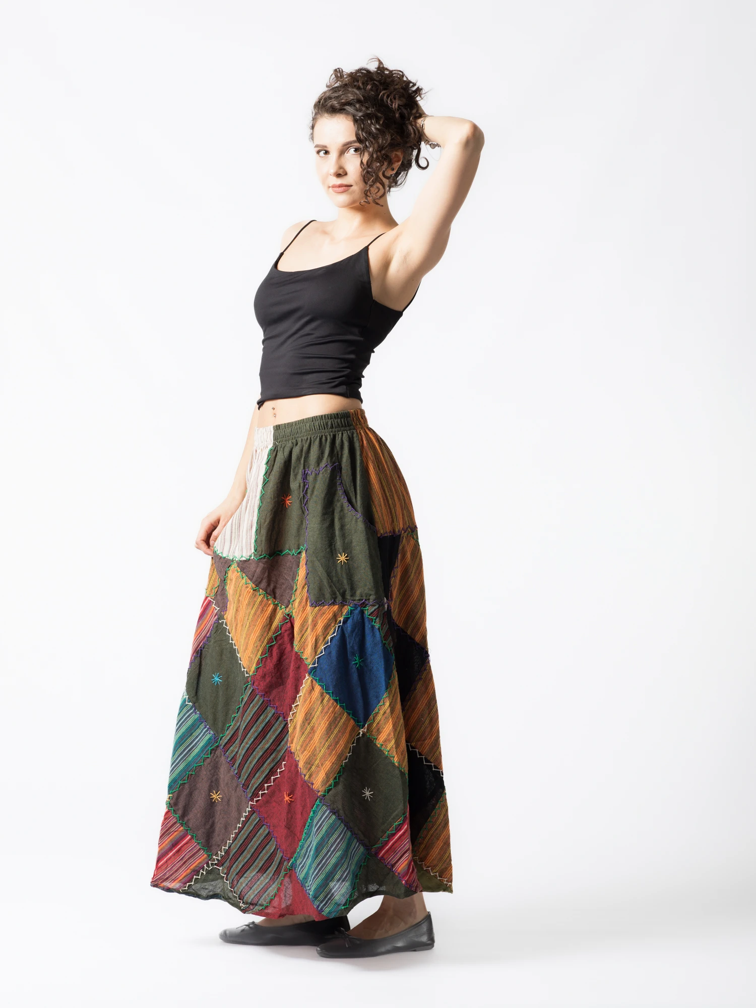 Fustă maxi patch din bumbac - Model Surpriză [3]