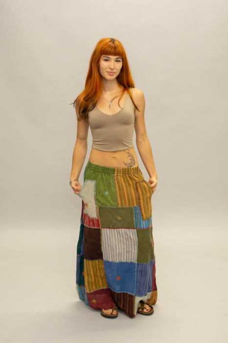 Fustă maxi patch din bumbac - Model Surpriză [5]