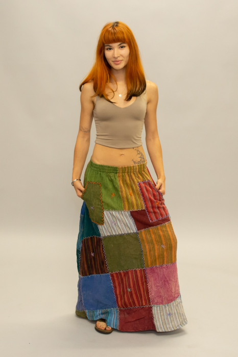 Fustă maxi patch din bumbac - Model Surpriză [2]