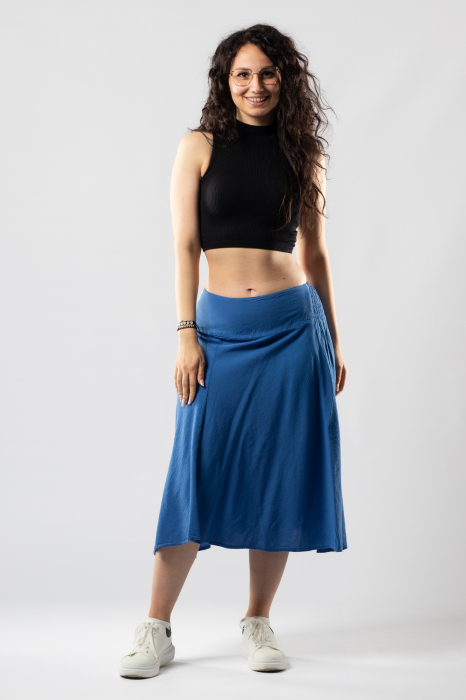 Fusta medie din bumbac cu elastic - Neon [2]