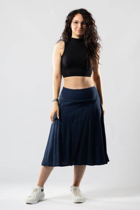 Fusta medie din bumbac cu elastic - Neon [2]
